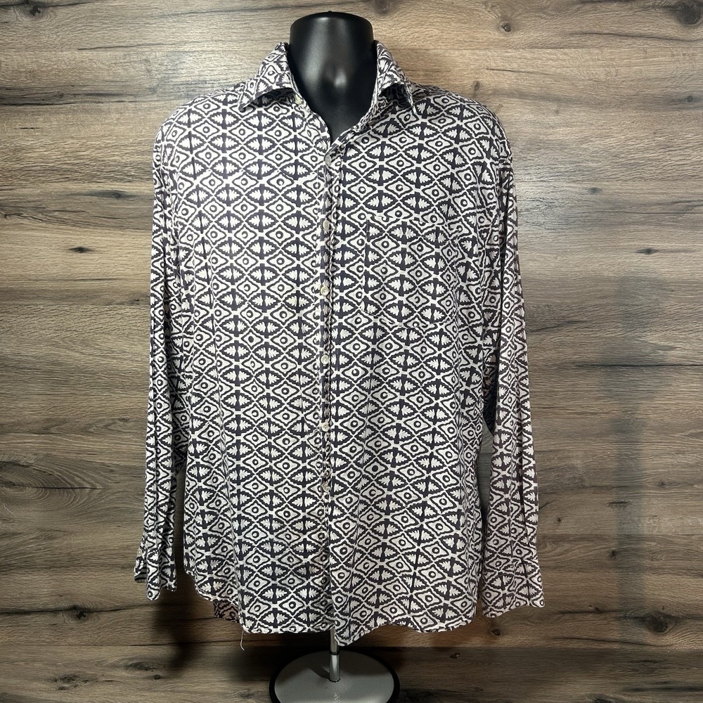 Roberta Roller Rabbit Top Button Down Blouse Cotton Shirt XXL
